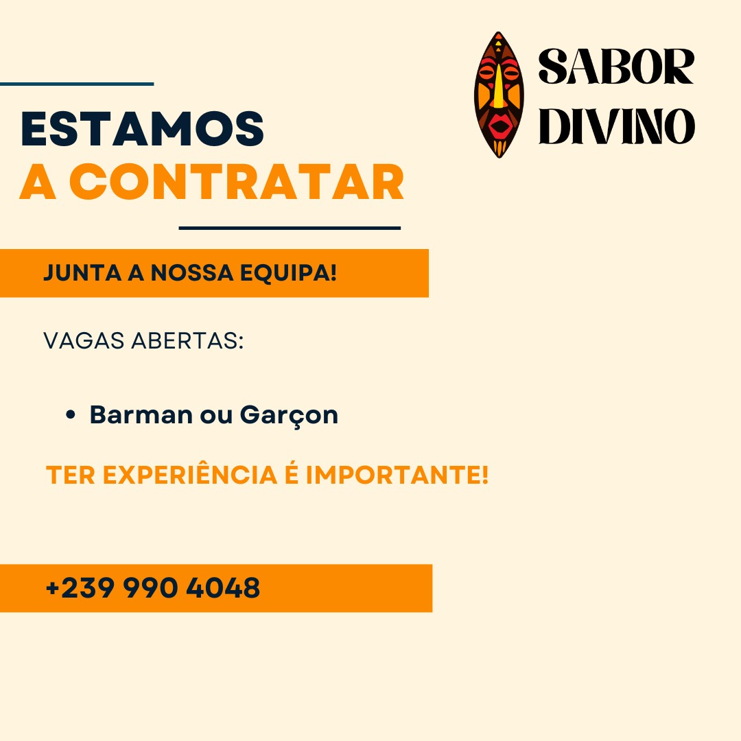 Vaga Para Barman/Garçon