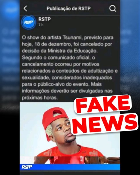 A RSTP Desmente Falsa Informação Sobre o Show do Cantor Tsunami