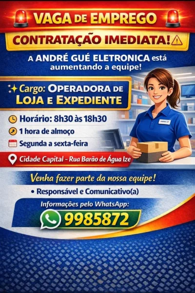 Vaga Para Operadora de Loja