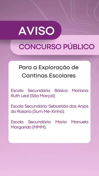 Concurso Público para a Exploração de Cantinas Escolares