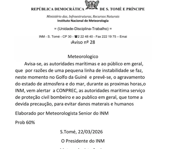 Aviso de Mau Tempo